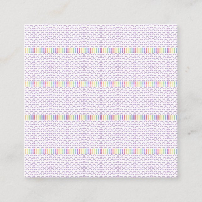Pastel Rainbow Pattern Square Business Card (Front)