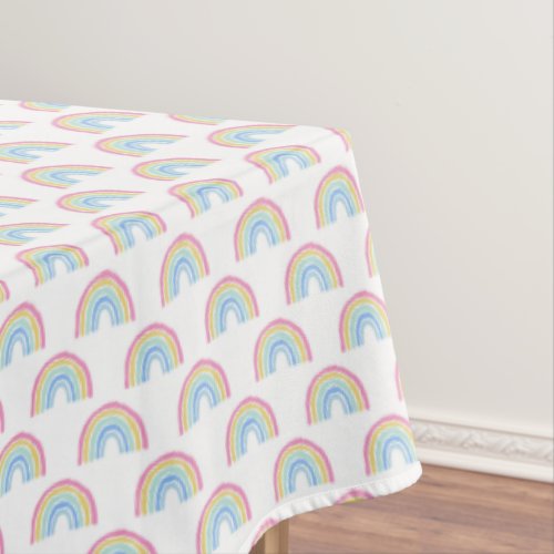 Pastel Rainbow Pattern Tablecloth