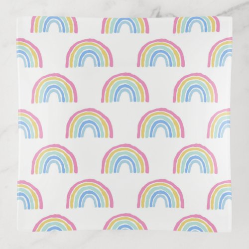 Pastel Rainbow Pattern Trinket Tray