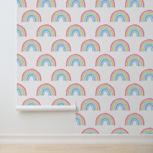 Pastel Rainbow Pattern Wallpaper