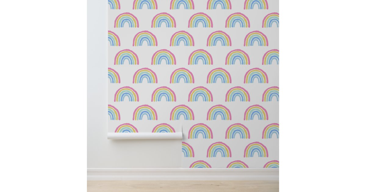 Pastel Rainbow Pattern Wallpaper | Zazzle