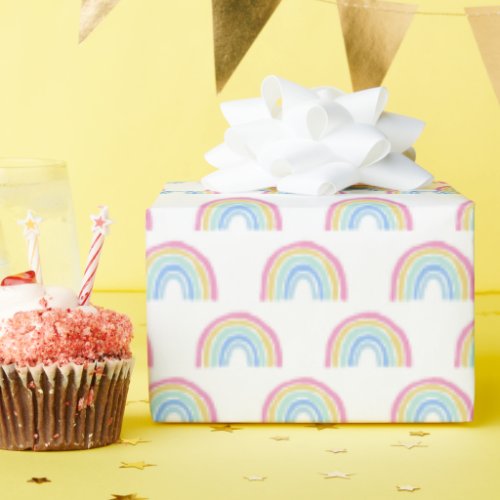 Pastel Rainbow Pattern Wrapping Paper
