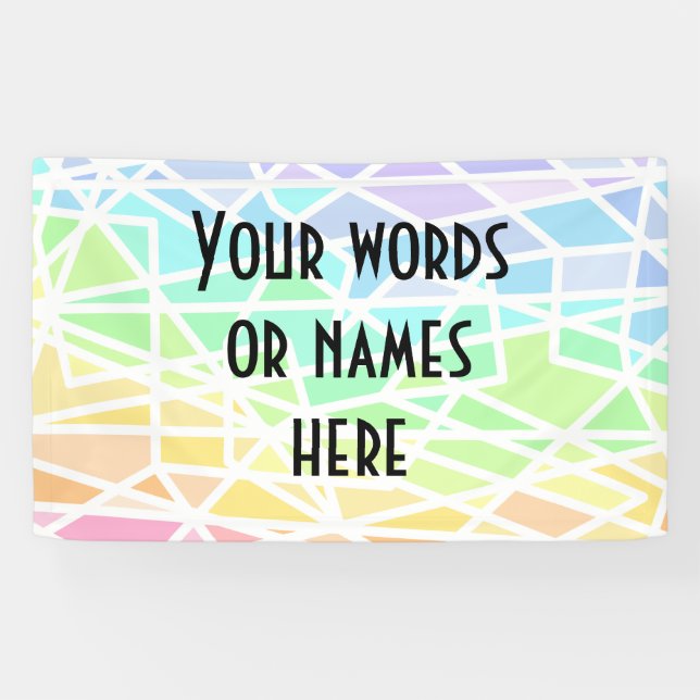 Pastel Rainbow Personalized Banner (Horizontal)