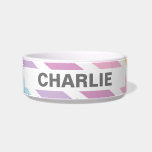 Pastel Rainbow Personalized Ceramic Pet Bowl<br><div class="desc">Design features pastel colors and customizable name. To access advanced editing tools,  please go to “Personalize”,  scroll down and press the "click to customize further" link.</div>