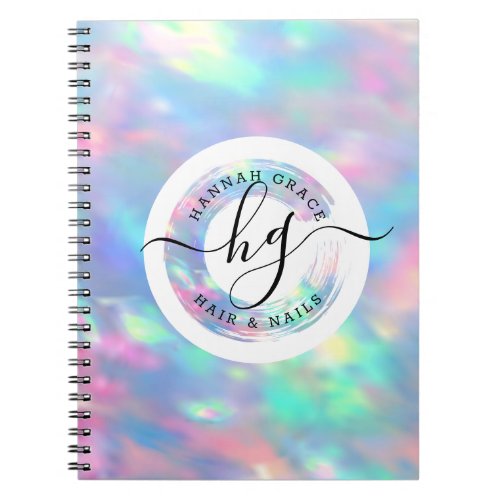 Pastel Rainbow Personalized Logo Elegant Stylist Notebook