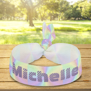 Pastel Rainbow Personalized Ribbon Hair Tie