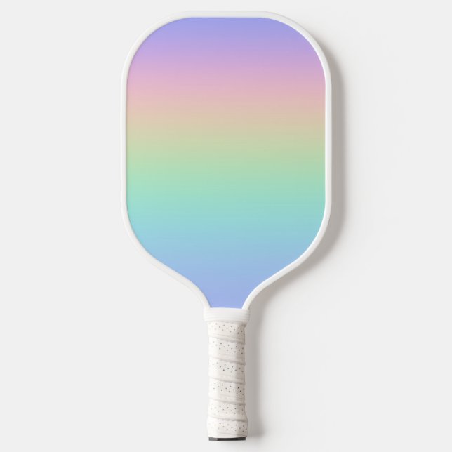 Pastel rainbow pickleball paddle (Front)