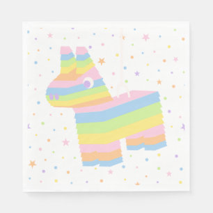 Pastel Rainbow Piñata Napkin for Birthday Party