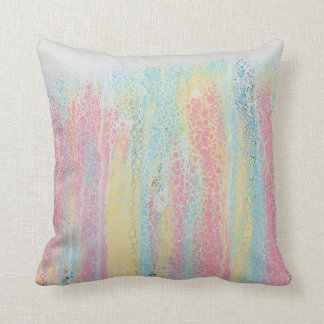 Pastel Rainbow Pink Blue Yellow White Colorful Throw Pillow