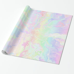 Pastel Rainbow Pink Floral Wrapping Paper
