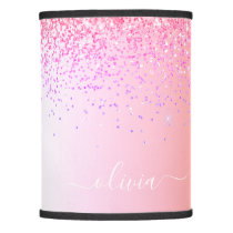 Pastel Rainbow Pink Gold Purple Glitter Monogram Lamp Shade