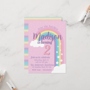 Pastel Rainbow Pink Invitation
