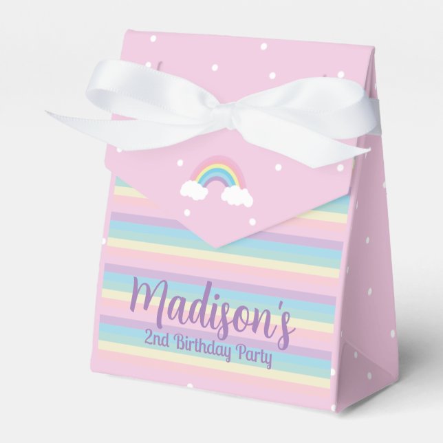 Pastel Rainbow Pink Mini Favor Box (Front Side)