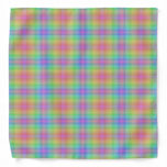 Pastel Rainbow Plaid Bandana