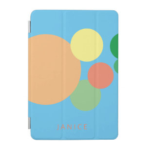 Pastel Rainbow Polka Dot custom name iPad Mini Cover