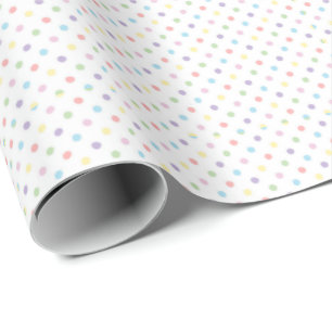 Pastel Rainbow Polka Dots for Baby Showers Wrapping Paper
