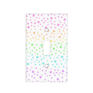 Pastel Rainbow Polka Dots Light Switch Wall Plate