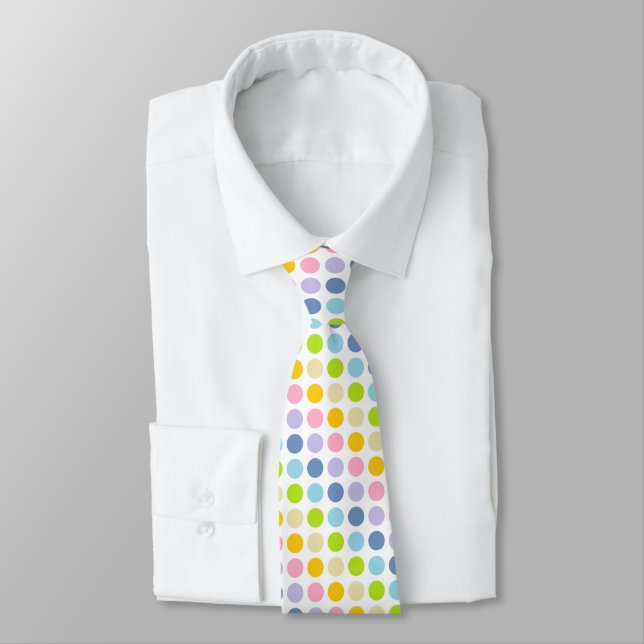 rainbow polka dot tie