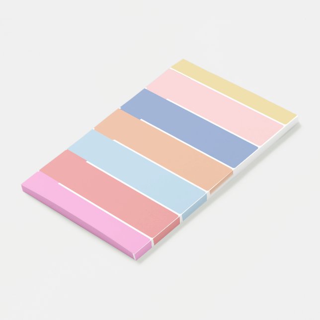 Pastel Rainbow Post it notes blank booklet (Angled)