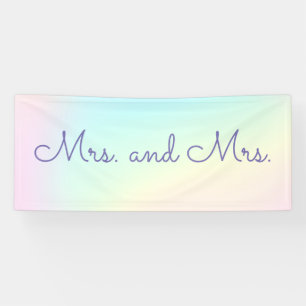Pastel Rainbow Prismatic Lesbian Wedding Banner