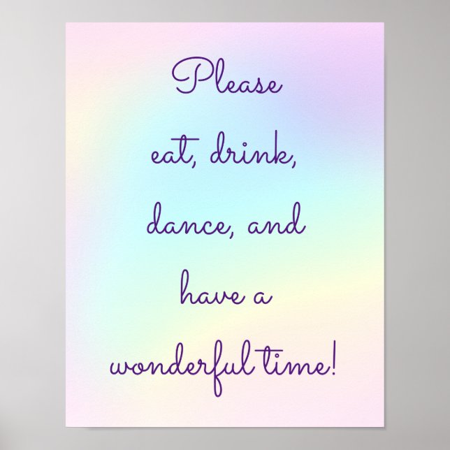 Pastel Rainbow Prismatic Lesbian Wedding Poster (Front)