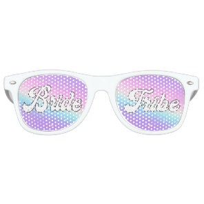 pastel rainbow purple blue Bachelorette  Retro Sunglasses