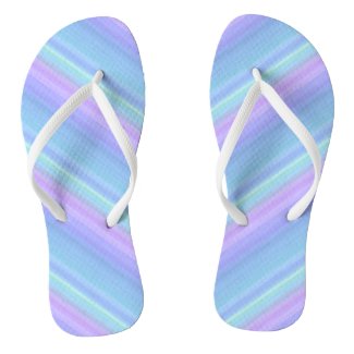 Pastel Rainbow Purple Blue Green Flip Flops