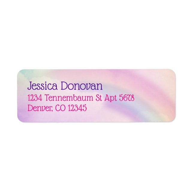 Pastel Rainbow Return Address Labels (Front)