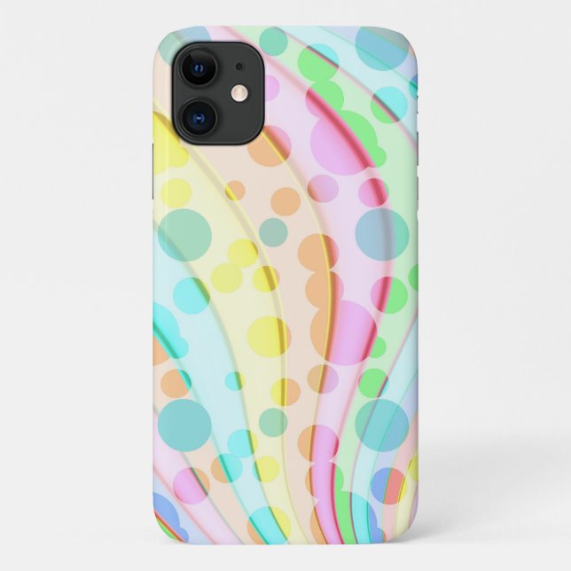 Pastel Rainbow Ribbons and Bubbles Case-Mate iPhone Case (Back)