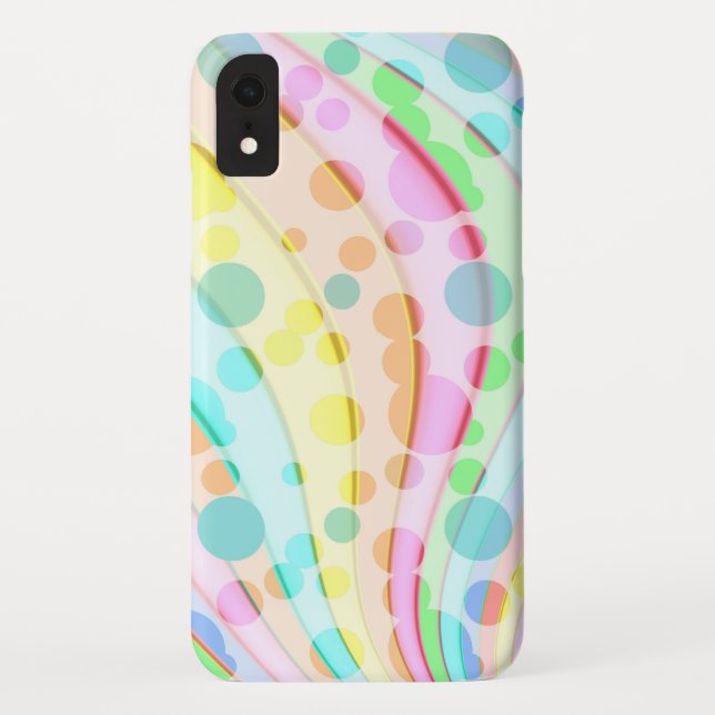 Pastel Rainbow Ribbons and Bubbles Case-Mate iPhone Case (Back)