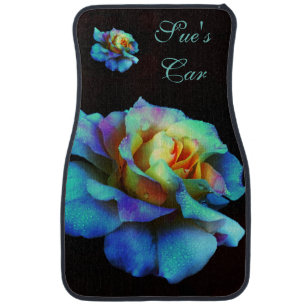 Pastel Rainbow Rose Personalized Car Mats