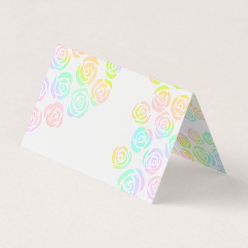 Pastel Rainbow Roses Wedding Place Cards