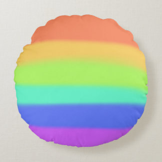 Pastel Rainbow Round Pillow