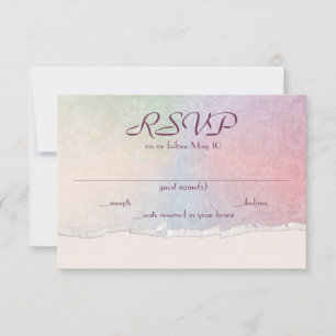 pastel rainbow RSVP with torn edge Invitation