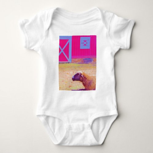 Pastel Rainbow Sheep Baby Bodysuit