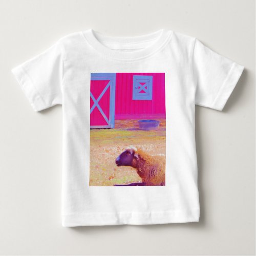 Pastel Rainbow Sheep Baby T_Shirt