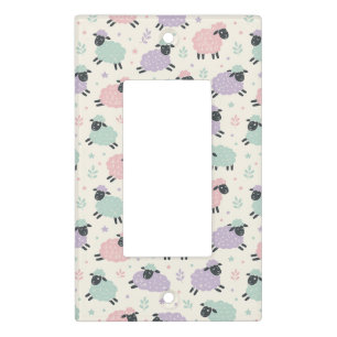 Pastel Rainbow Sheep Pattern Light Switch Cover