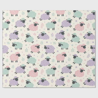 Pastel Rainbow Sheep Pattern Wrapping Paper