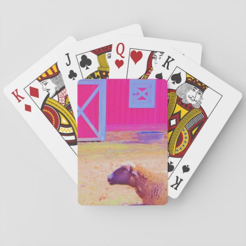 Pastel Rainbow Sheep Poker Cards