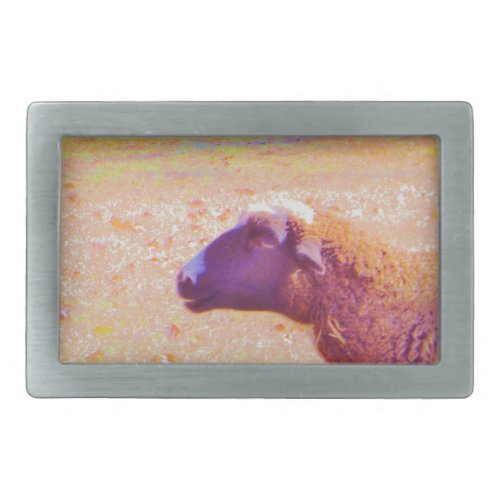 Pastel Rainbow Sheep Rectangular Belt Buckle