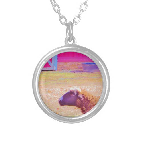 Pastel Rainbow Sheep Silver Plated Necklace