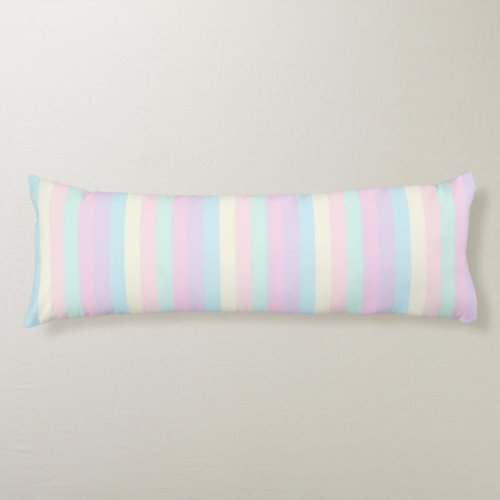Pastel Rainbow Sherbet Stripes Body Pillow