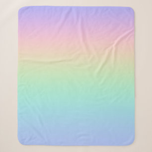 Pastel rainbow sherpa blanket