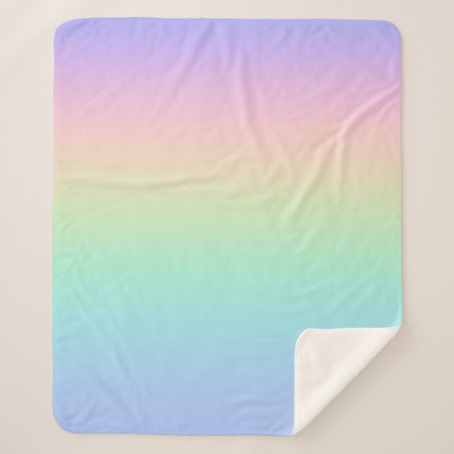 Pastel rainbow sherpa blanket (Front)