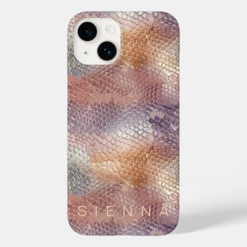Pastel Rainbow Shimmer Snakeskin Animal Print Case_Mate iPhone 14 Case