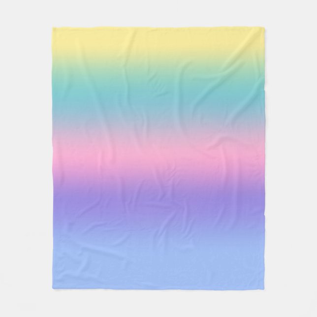 Pastel Rainbow Sky Aesthetic Ombre Gradient  Fleece Blanket (Front)