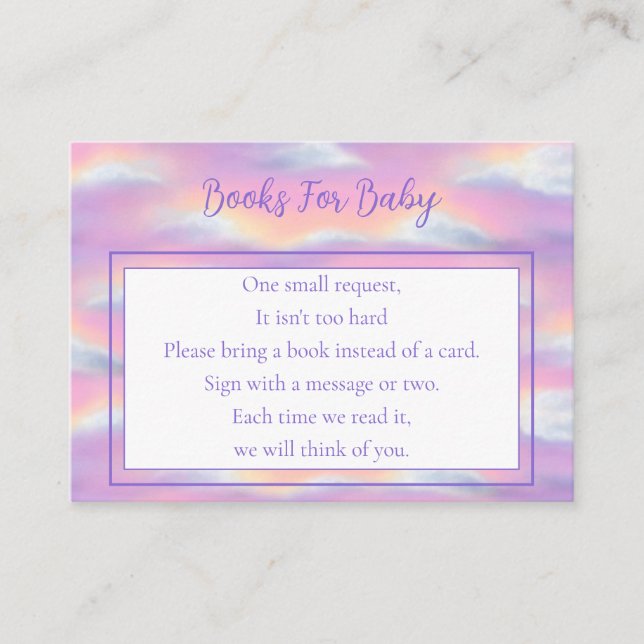 Pastel Rainbow Sky Baby Shower Enclosure Card (Front)