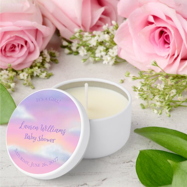 Pastel Rainbow Sky Baby Shower Mini Candle Favors (Insitu (Wedding))