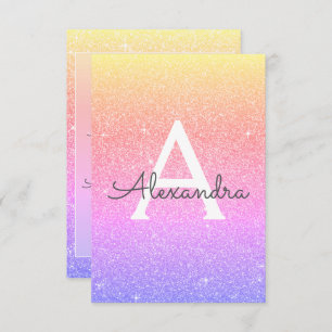 Pastel Rainbow Sparkle Glitter 50th Birthday Party Invitation