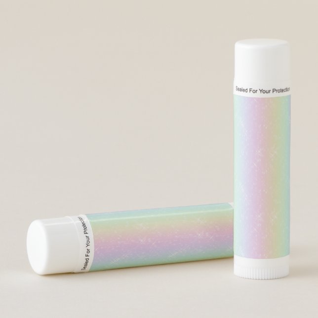 Pastel Rainbow Sparkle Pattern Lip Balm (Front)